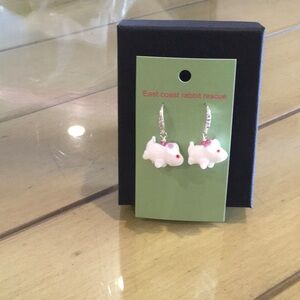 Cute White Bunny Earrings